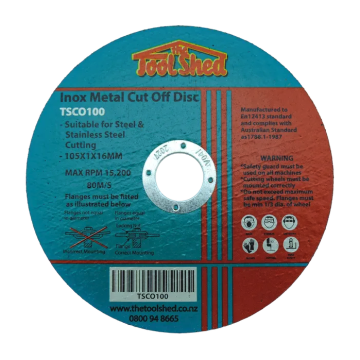 ToolShed Inox Metal Cut Off Disc 105 x 1 x 16mm